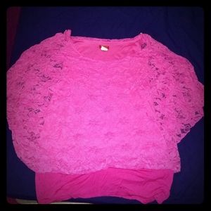 Fashion gold brand 2x pink blouse